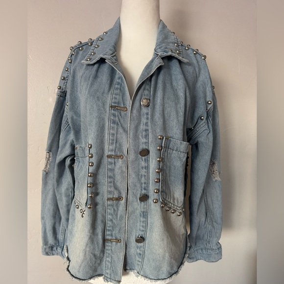 Vervet Studded Denim Jean Jacket Small - Picture 10 of 14
